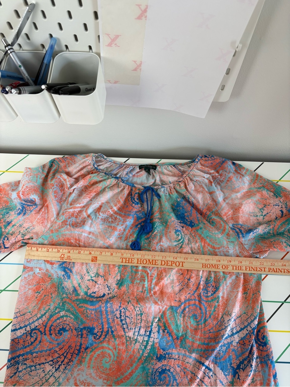 LRL Ralph Lauren Paisley Tie-Neck Peasant Blouse 1X EUC Boho Chic 100% Cotton - Picture 9 of 10